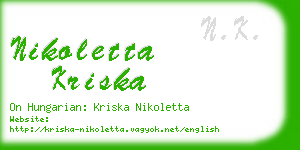 nikoletta kriska business card